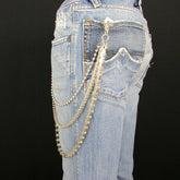 25" 3-Strand Motorcycle & Ball Wallet Chain